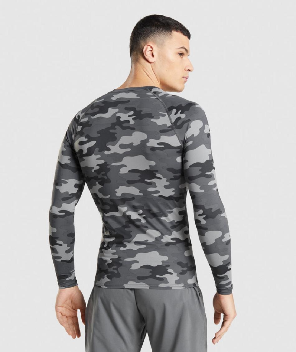 Gymshark Element Baselayer Top Muške Dugi Rukav Sive | HR 2665OKI